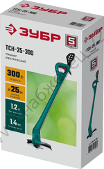 ЗУБР 300 Вт, ш/с 25 см, сетевой триммер (ТСН-25-300)