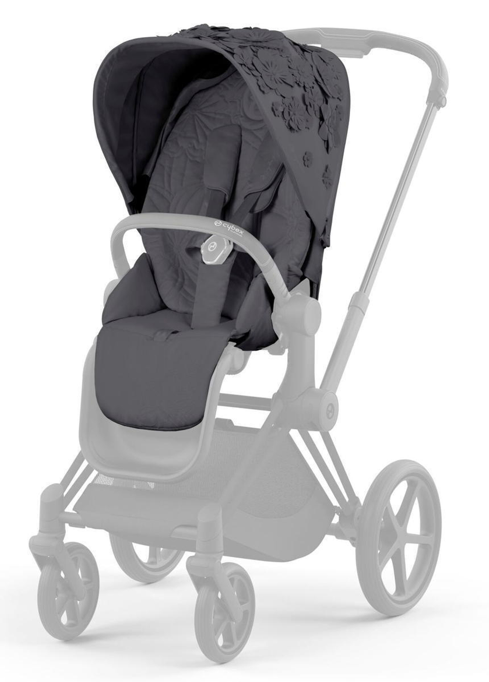 Прогулочная коляска Cybex Priam IV Chrome Brown Simply Flowers Grey (Dream Grey)
