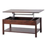 Журнальный стол с подъемным механизмом Фалун, стол трансформер из массива березы, браун