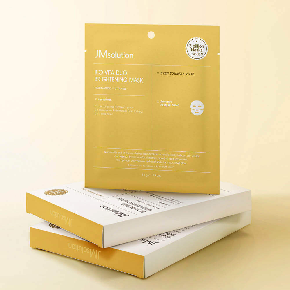 JMSolution Mask Bio-Vita Duo Brightening Маска для лица гидрогелевая био с высоким содержанием витаминов осветляющая, 34 гр