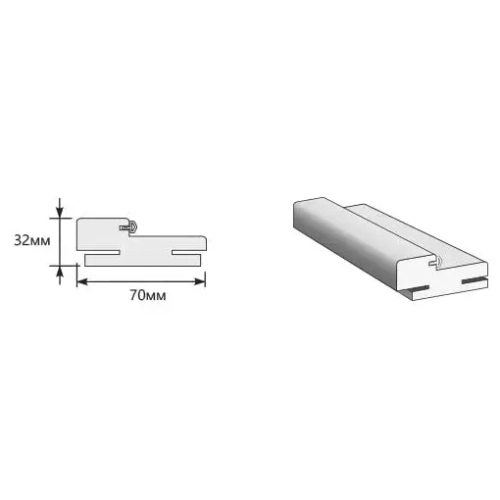 Коробка  "Т" (Эко Шпон) 2070*70*32