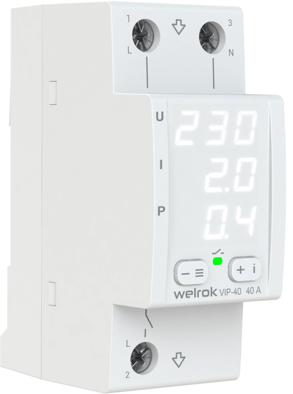 Реле напряжения с контролем тока Welrok VIP-40