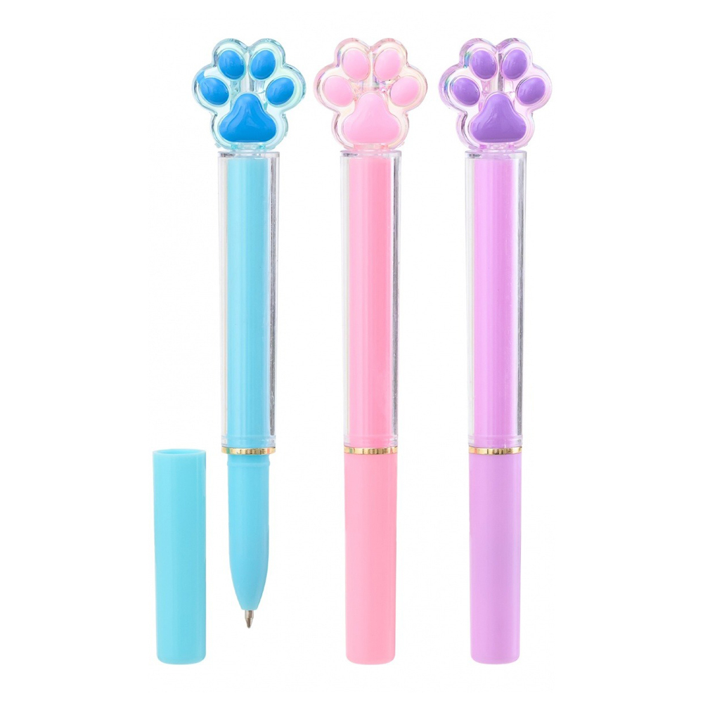 Ручка шариковая, Basir, синие чернила, серия "Лапка", с игрушкой, 36 шт