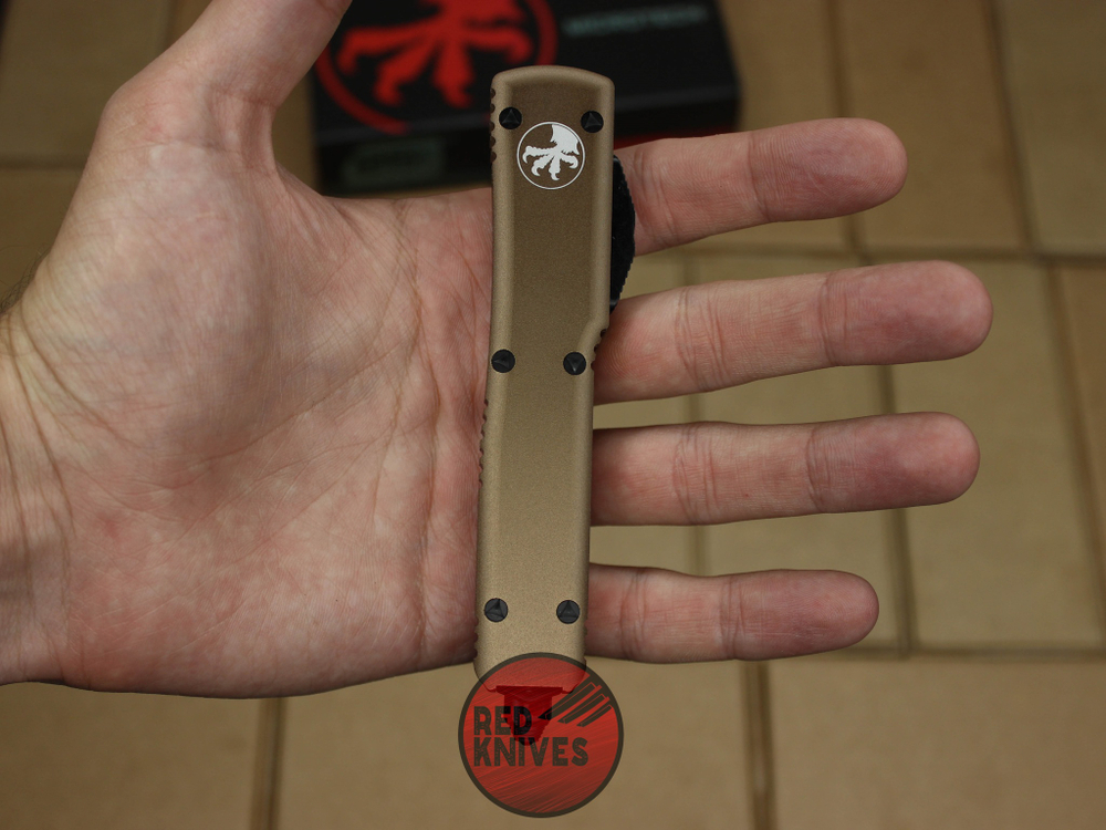 Нож Microtech Ultratech T/E - коричневая рукоять, танто клинок сатин RK-374