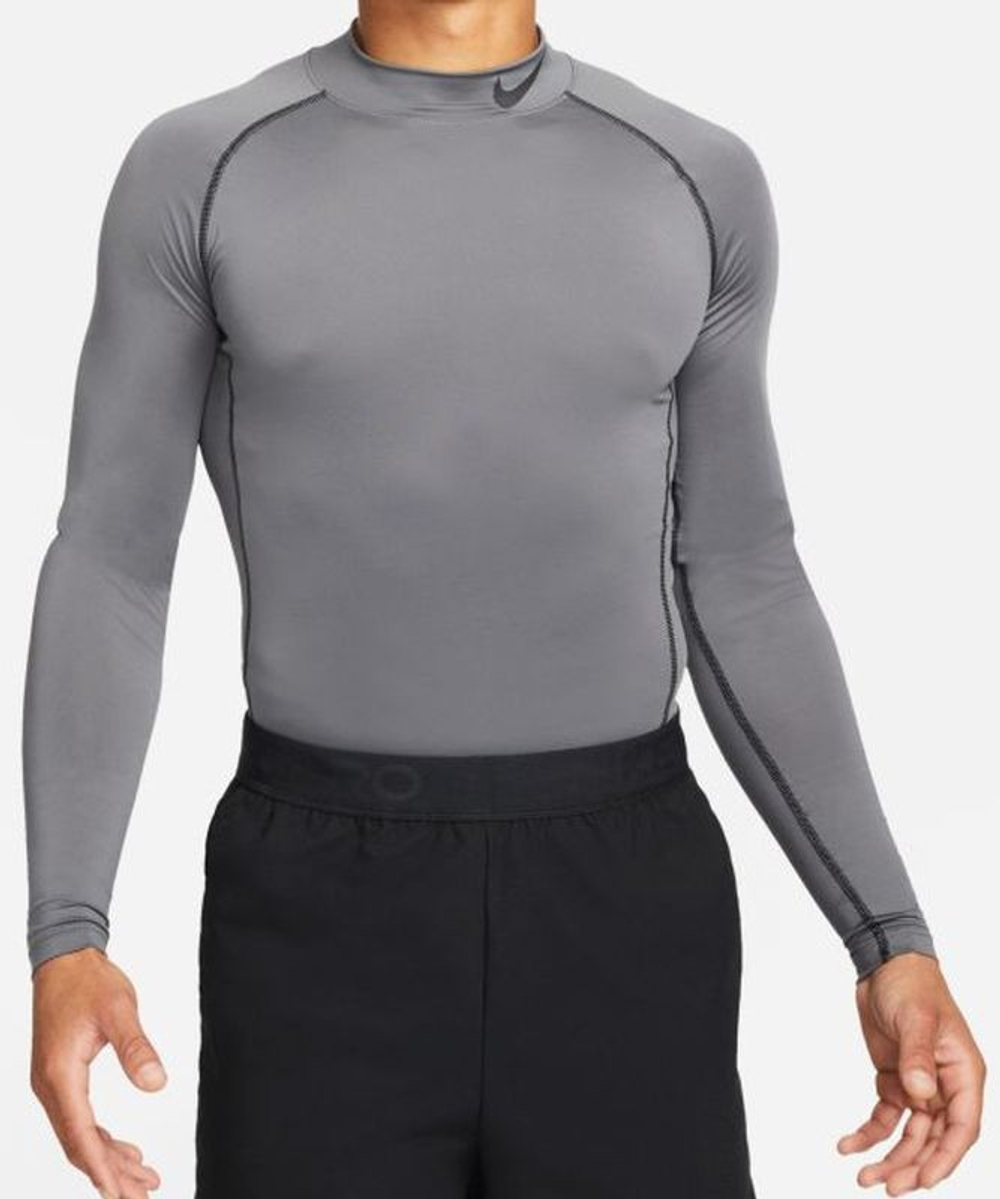 Компрессионка  Nike Pro Dri-Fit Tight LS Mock M - серый