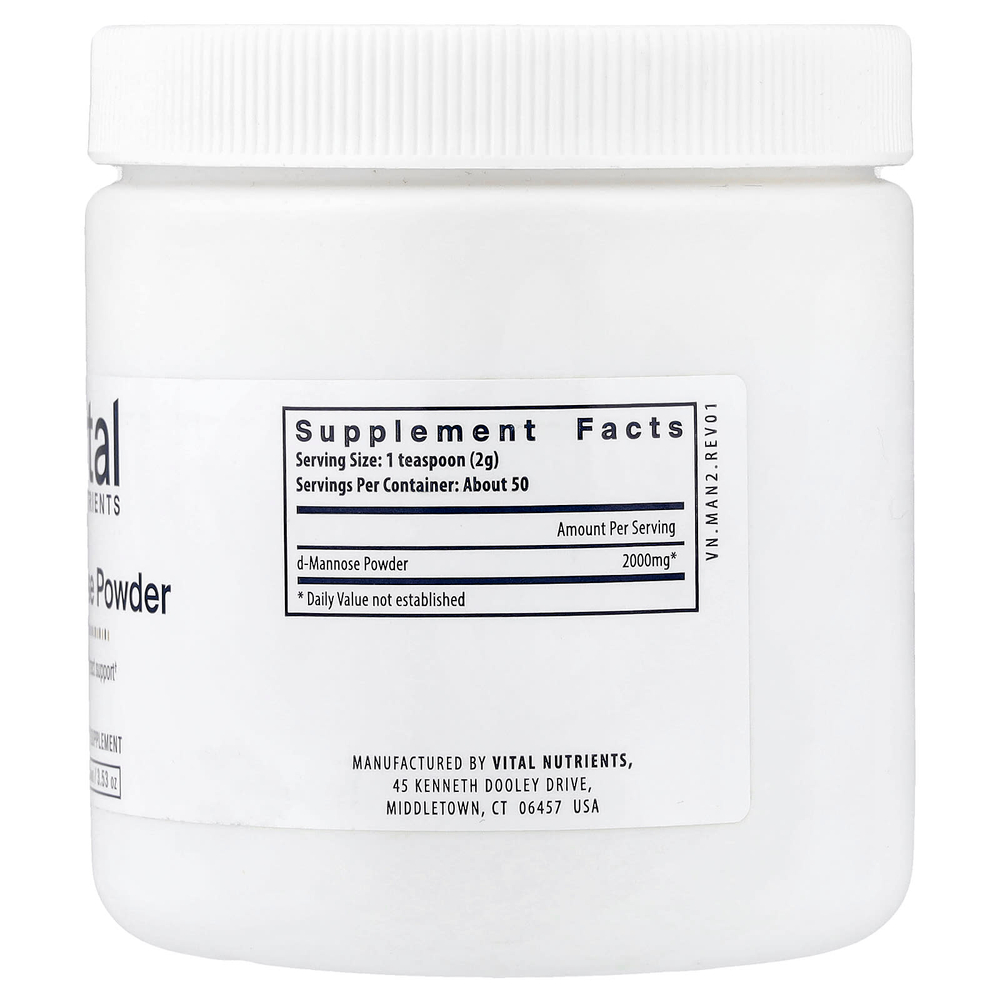 Vital Nutrients, манноза в порошке, 100 г (3,53 унции)