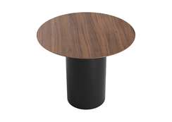 Стол обеденный Type D 90 см основание D 39 см (орех/черный)