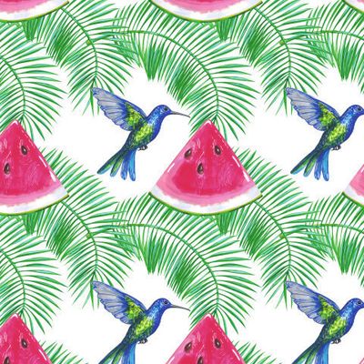 Лето, колибри, арбуз