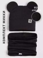 Шапка для девочки трикотажная и снуд