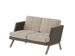 Алдо Диван двухместный с декором из пуговиц ALDB-02L Сан 03/Сан 06/Металл Капучино 1430*875*890