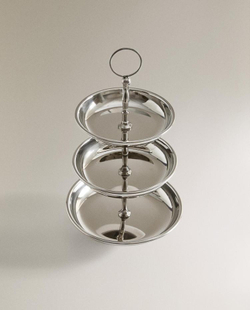 ZARA HOME СТАЛЬНОЕ СЕРВИРОВОЧНОЕ БЛЮДО, СЕРЫЙ