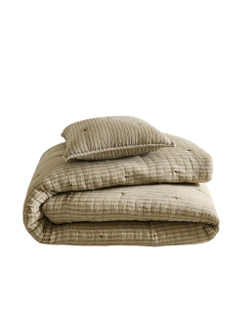 Zara Home покрывало детское из хлопка, зелёный, в полоску