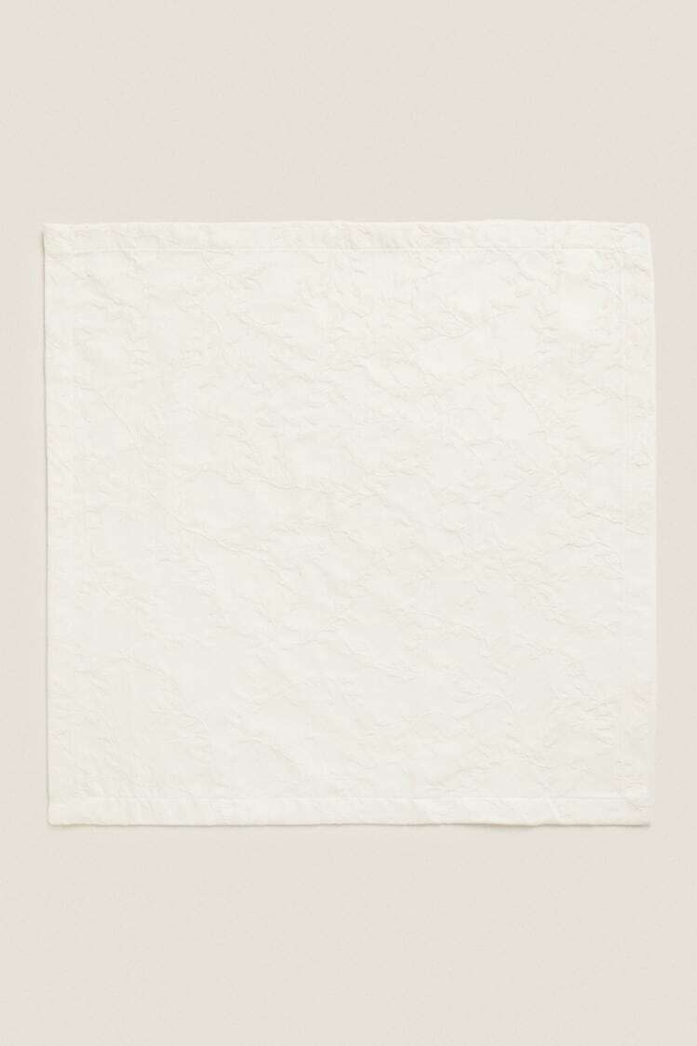 ZARA HOME САЛФЕТКА С ЖАККАРДОВЫМ РИСУНКОМ В ВИДЕ ЛИСТЬЕВ (КОМПЛЕКТ ИЗ 2 ПРЕДМЕТОВ), СВЕТЛО-БЕЖЕВЫЙ