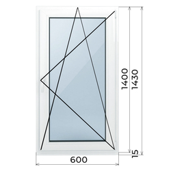 Пластиковое окно 1400 х 600 ТермА Эко
