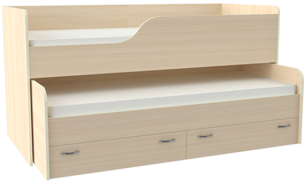 Двухъярусная кровать КарИВи Дуэт-2  Дуб Молочный  Дуб Молочный