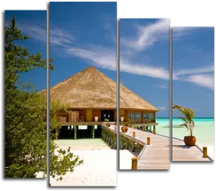 Модульная картина "Пляжный домик"