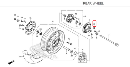 90309-KPH-971.  NUT, U, 8MM (FUJI SEIMITSU)