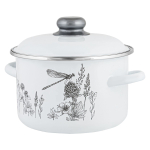 Кастрюля сталь, эмал, 5.5 л, с крыш, крышка сталь, Appetite, Flora-2, 1RD221M, индукц