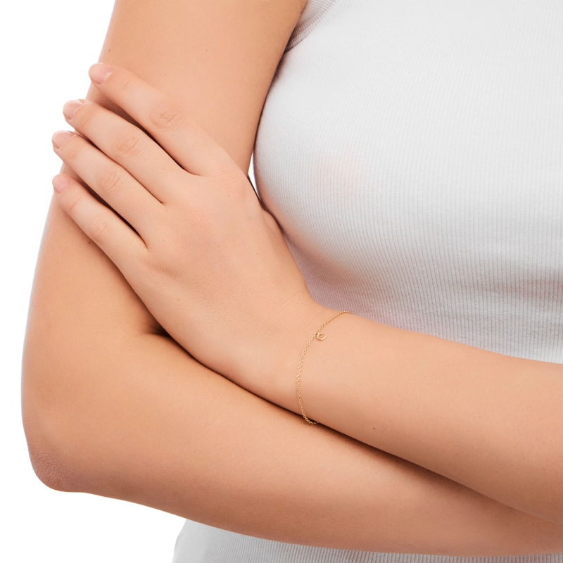 Вечный браслет Персонализация с Буквой – Золото