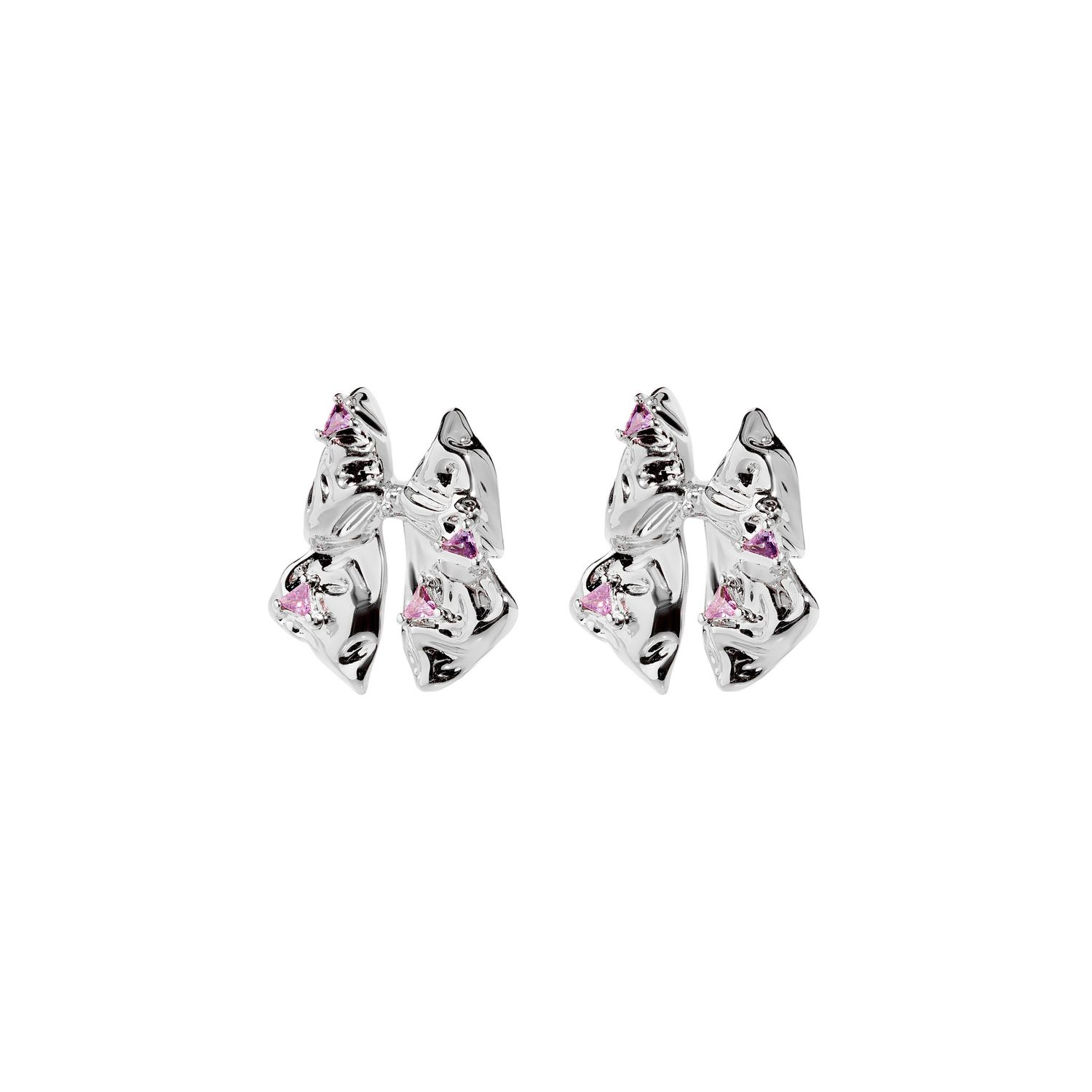 Серьги Silver Mint Bow Earrings