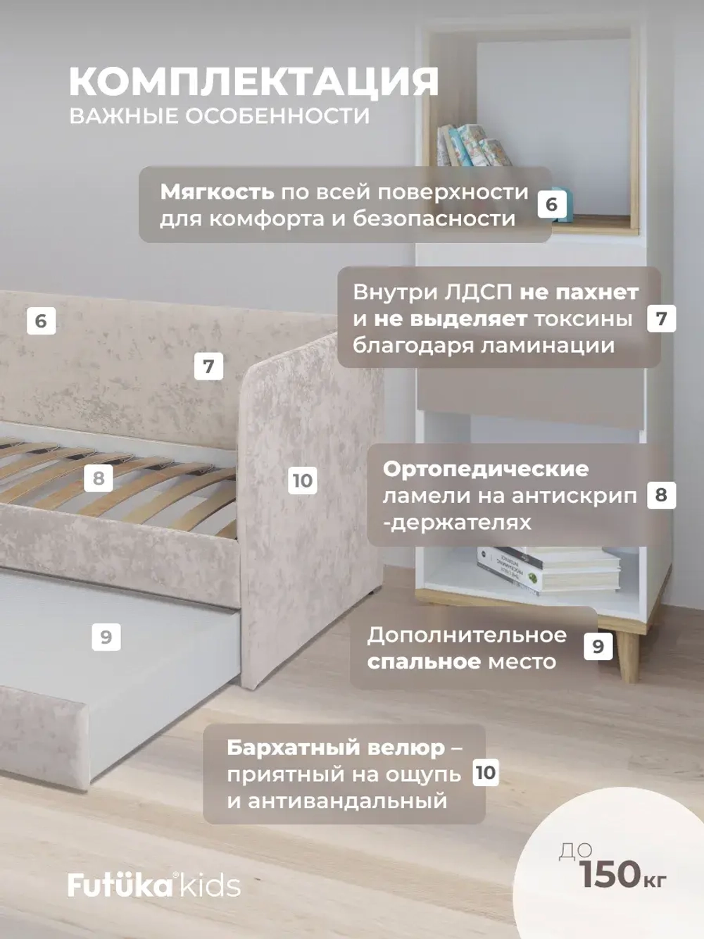 Диван - кровать Lilo 200х90 см ткань Nebby