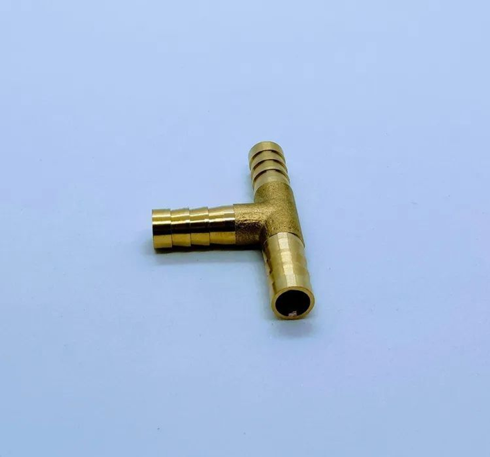 Соединитель для шлангов Т-образный (тройник) 6 мм латунный 2 ШТУКИ
