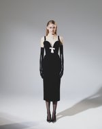 Корсетное платье миди с бантом