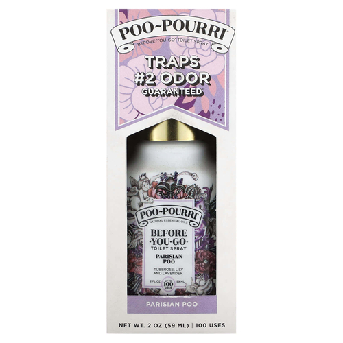 Poo-Pourri, Before-You-Go, спрей-освежитель для туалета, Parisian Poo, 59 мл (2 жидк. унции)