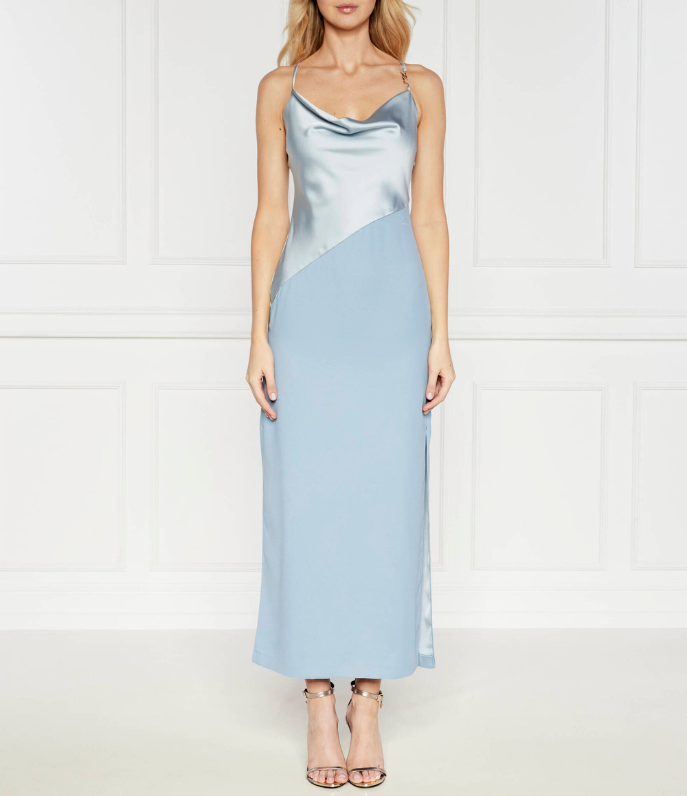 Сатиновое платье Karl Lagerfeld - голубой(241W1304)