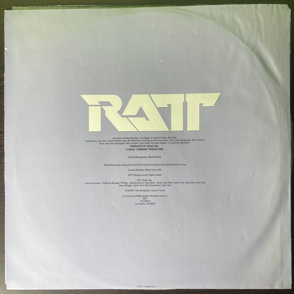 Ratt ‎– Invasion Of Your Privacy (США 1985г.)
