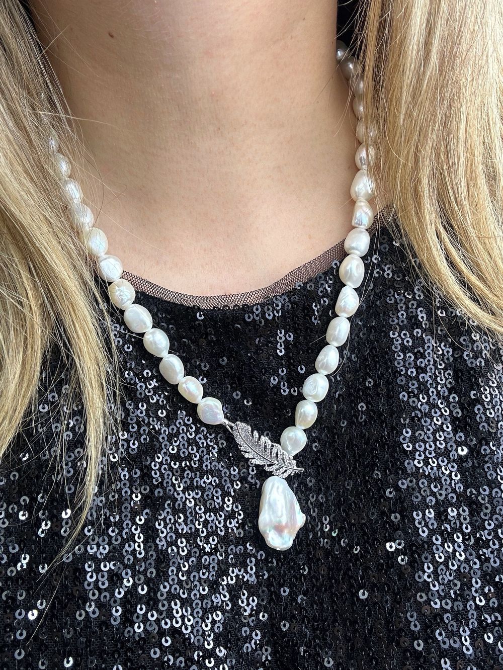 Роскошное колье-трансформер из барочного жемчуга