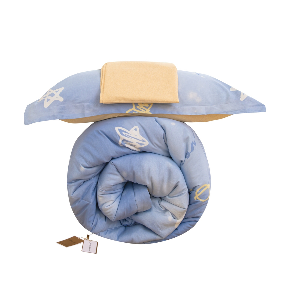 Комплект постельного белья Сатин с Одеялом Young 100% хлопок на резинке OBKR028