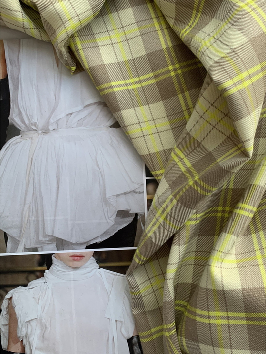 Костюмная принт клетка, беж/олива RH