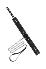 Кожаный ошейник-чокер с поводком