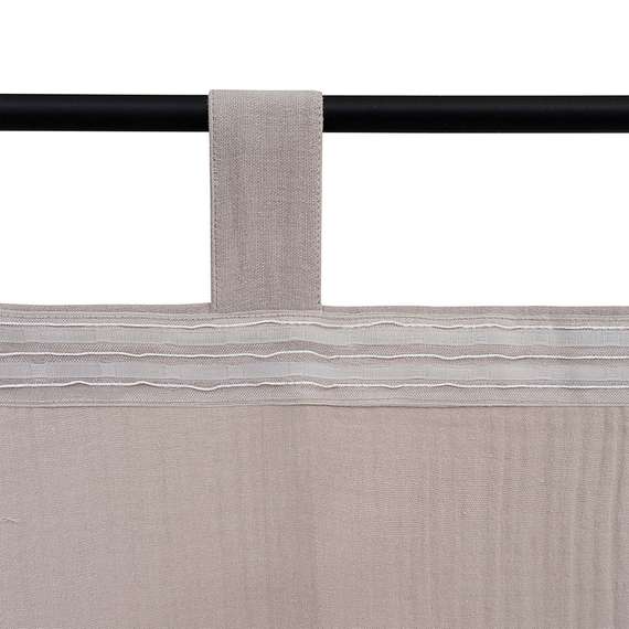 Штора из муслина бежево-серого цвета из коллекции essential, 150х290 см