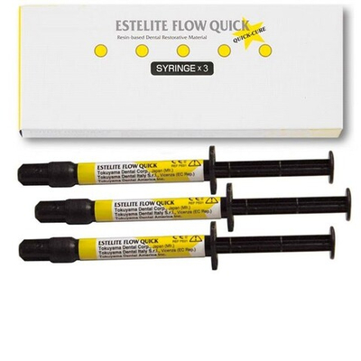 Набор Estelite Flow Quick (3 шт х 3,6г (2мл)) оттенки: A2, A3, A3.5; 45 наконечников для шприцев