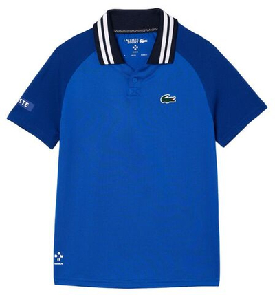 Футболка для мальчика теннисная Lacoste Sport X Daniil Medvedev Jersey Polo Shirt - blue/navy blue