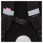 Ранец GRIZZLY анатомическая спинка, с мешком для обуви, для девочек, "BLACKY", серый, 33х25х13 см, RAm-584-1/2