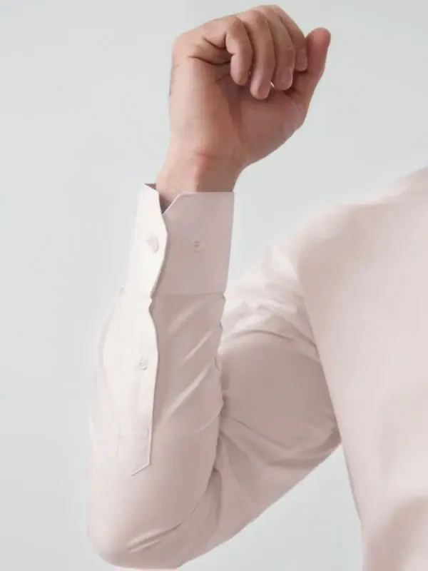 Рубашка приталенная SLIM FIT с длинным рукавом, бледно-розовая