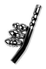 Металлический анальный душ с тремя насадками (Цвет: серебристый)