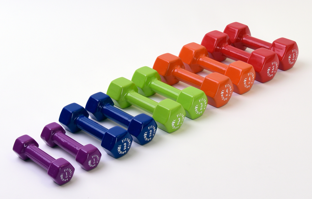 Гантель в виниловой оболочке 2 кг (Цвет - синий)