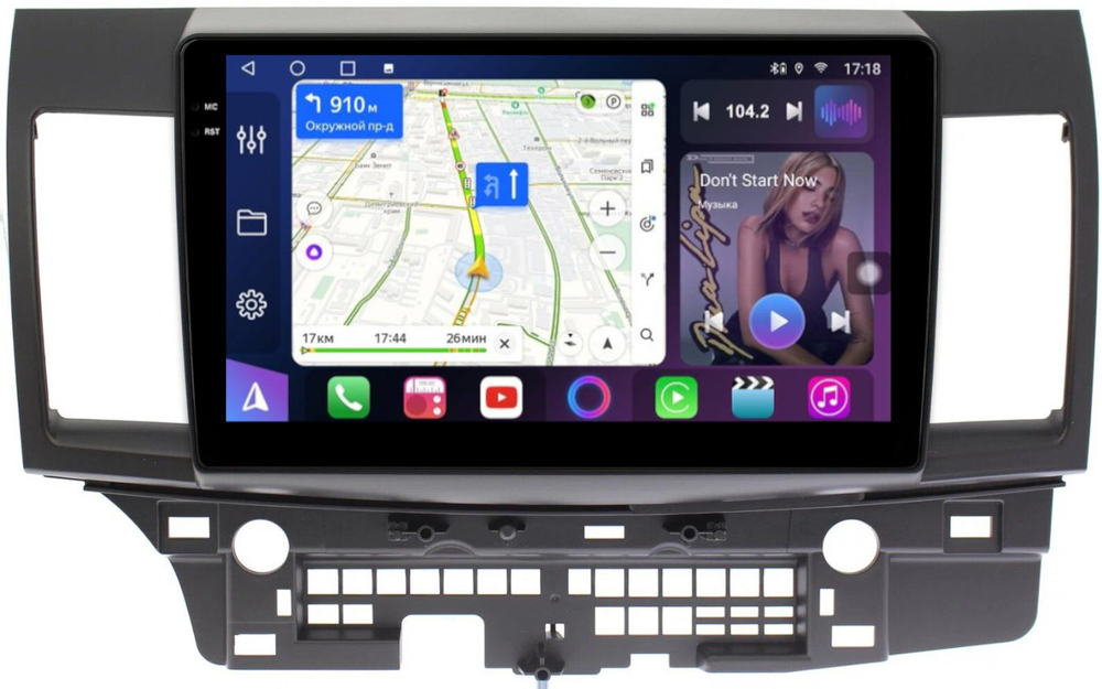 Магнитола для Mitsubishi Lancer X 2007-2016 - FarCar 037M монитор 10.36" QLED на Android 14, TS18, CarPlay, 4G SIM-слот