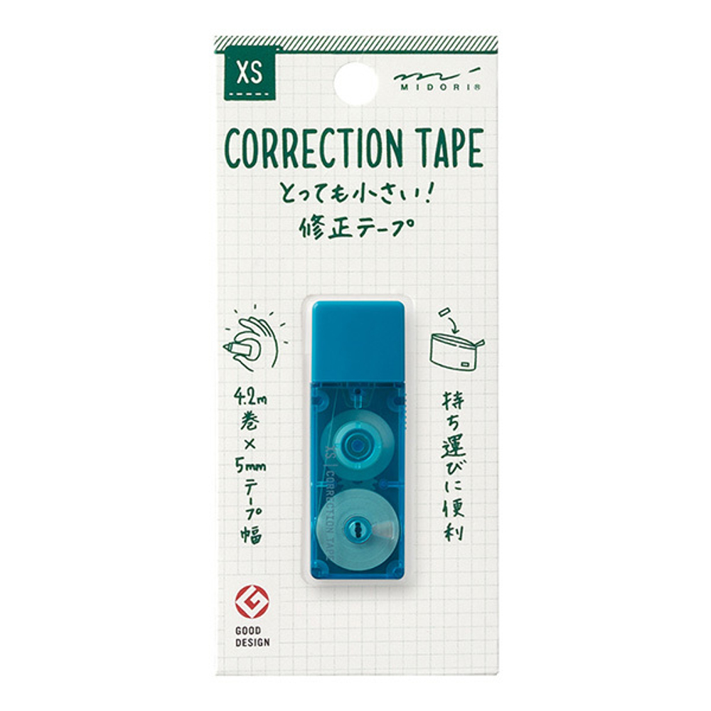 Ленточный штрих-корректор Midori XS Correction Tape (голубой)