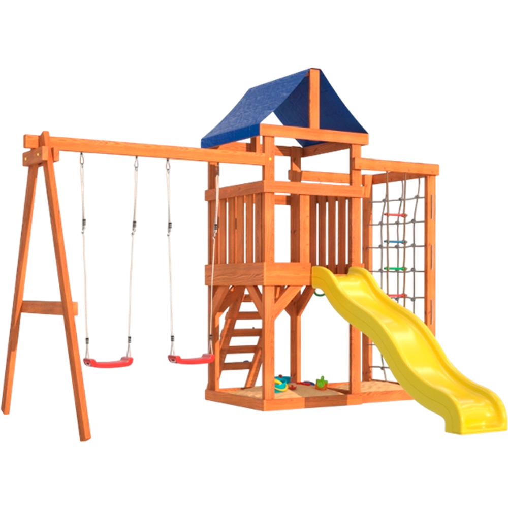 Детская площадка Fun Land с сеткой стенкой и качелями