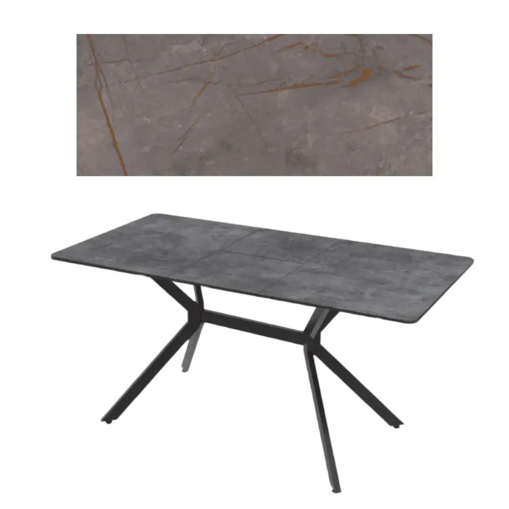 Стол Миллер ЛДСП бабочка раздвижной чёрный (комплект ног №7