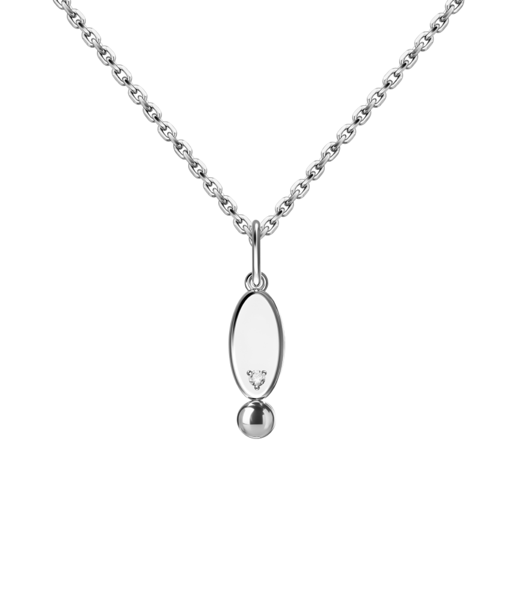 Подвес из серебра со вставками из выращенного бриллианта