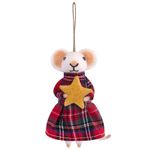 Украшение ёлочное (1 шт.) "Мышка", 6х5х13 см, фетр, хлопок, ассорти 4 дизайна, ЗОЛОТАЯ СКАЗКА, 592422