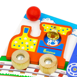 Бизиборд "Вагончики", развивающая игрушка для детей, обучающая игра из дерева