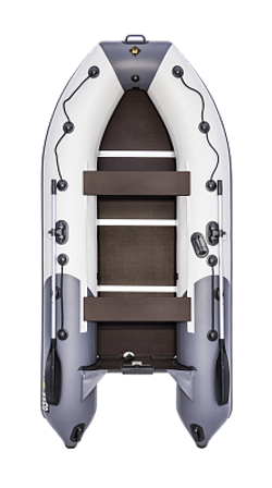 Лодка ПВХ Ривьера Компакт 3400 СК "Комби" светло-серый/графит