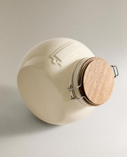 ZARA HOME БАНКА С КРЫШКОЙ, КРЕМОВЫЙ